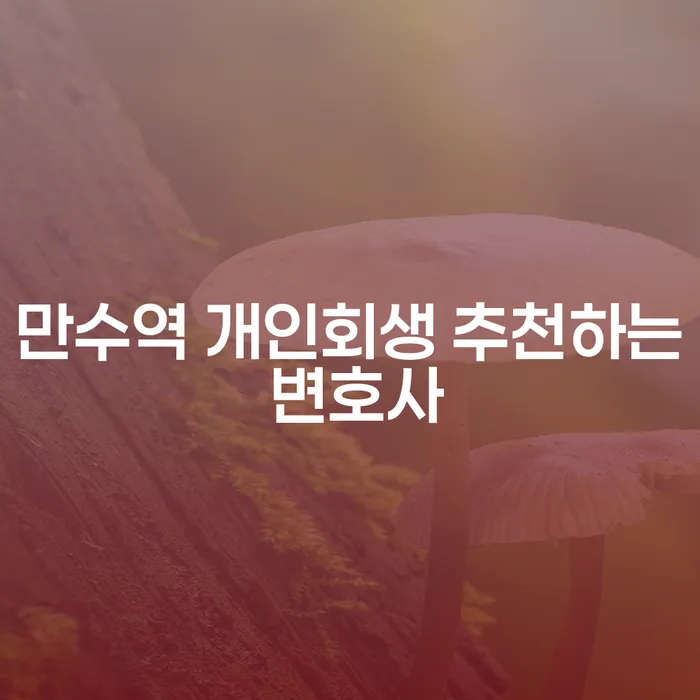 만수역 개인회생 추천하는 변호사