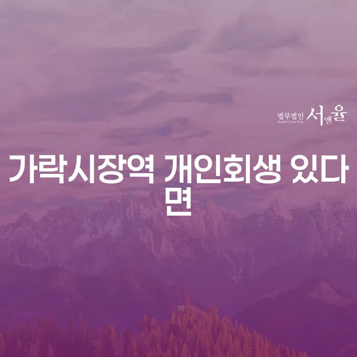 가락시장역 개인회생 있다면