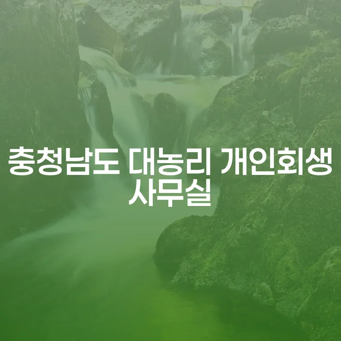 충청남도 대농리 개인회생사무실과 대구개인파산, 채무 문제 해결의 길은?
